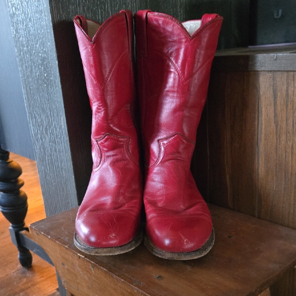 Red Leather Cowboy Boots